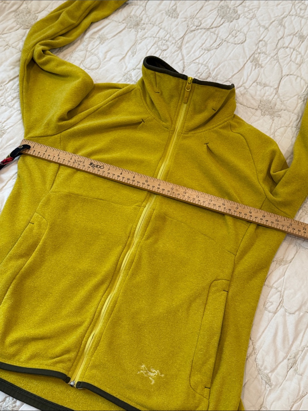 Arc'teryx large wm’s Yellow-khaki Green Full-Zip Fleece Jacket - Picture 6 of 16
